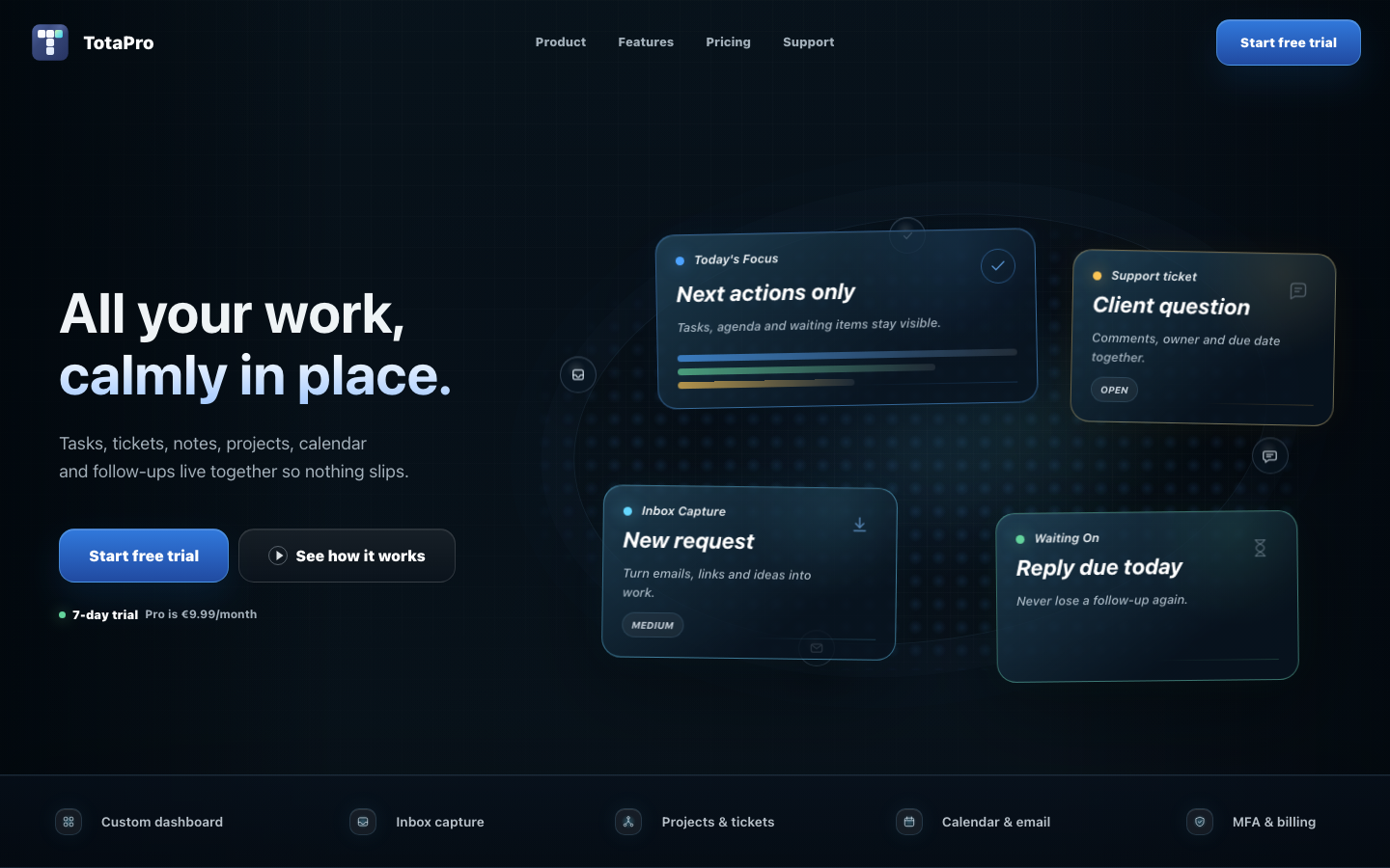 TotaPro workspace dashboard